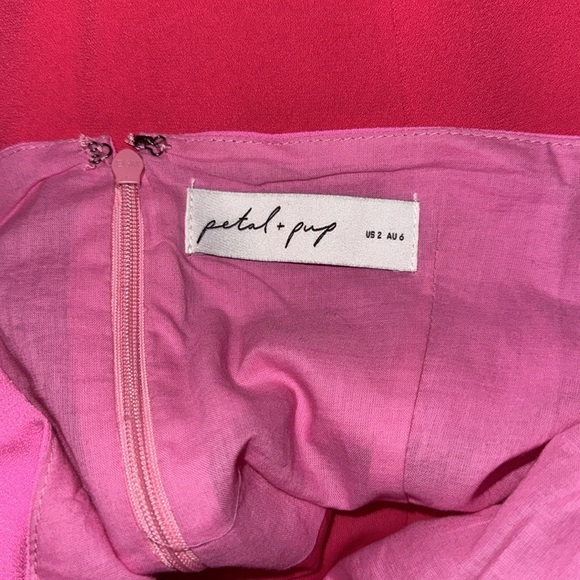 NWOT Petal & Pup Xiomar Pink midi over shoulder Dress sz 2 - Picture 4 of 8